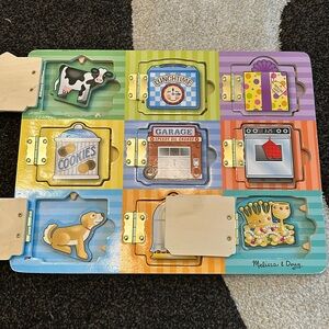 Melissa & Doug Hide and Seek Wooden Activity Board With Wooden Magnets |